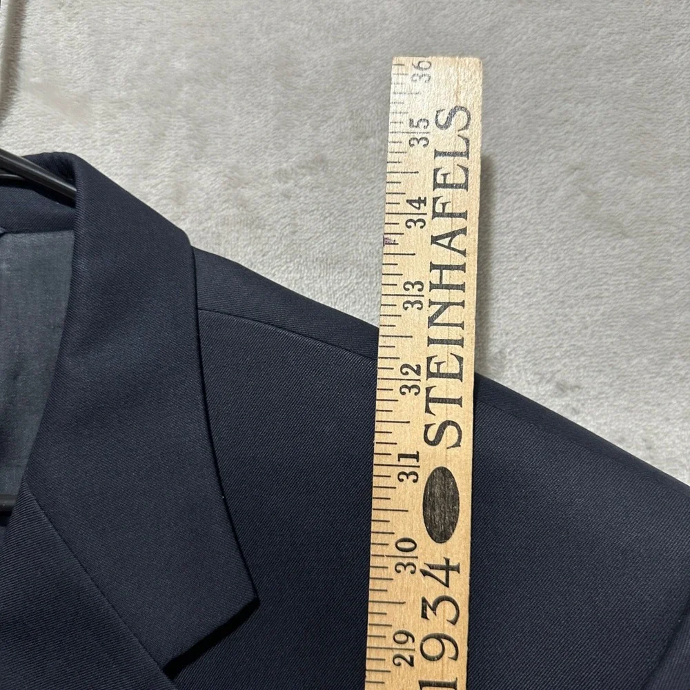 Brooks Brothers 346 Mens Navy Blue 100% Wool 3 Button Blazer Sport Coat 48R